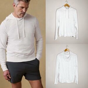 Faherty | Sunwashed Organic Cotton Hoodie in White, Large